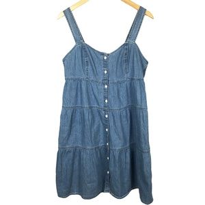Levi’s Cotton Tiered Chambray Denim Dress Medium